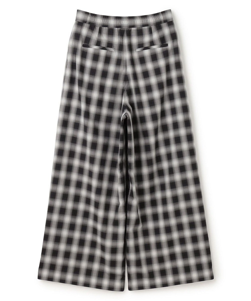 UNFILO シアー オンブレーチェック ワイドパンツ 