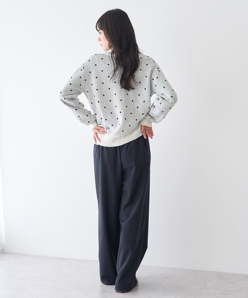 earth music&ecology ドットジャガードカーディガン 