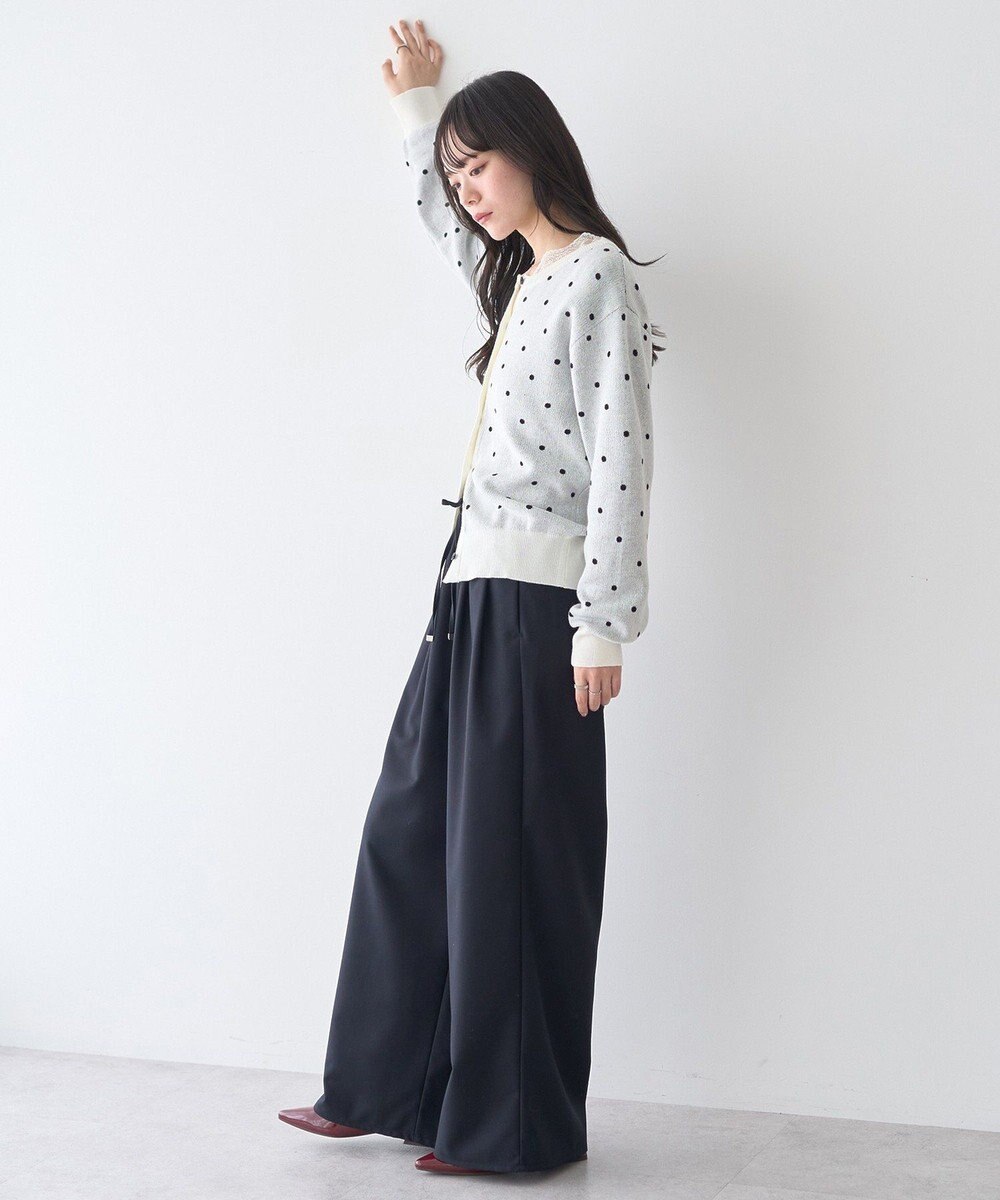 earth music&ecology ドットジャガードカーディガン 