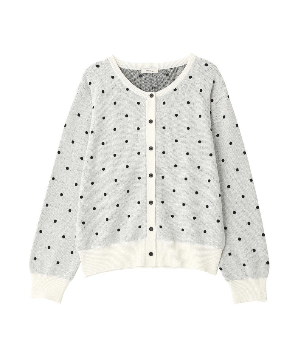 earth music&ecology ドットジャガードカーディガン 