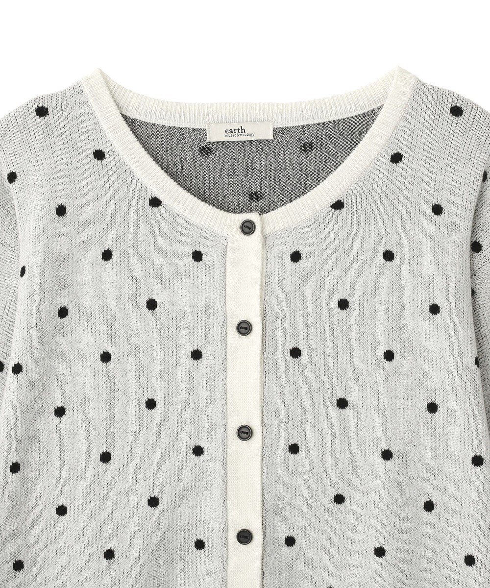 earth music&ecology ドットジャガードカーディガン 