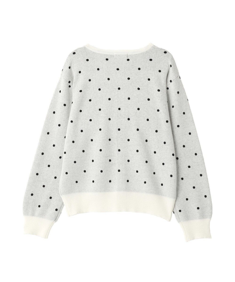 earth music&ecology ドットジャガードカーディガン 