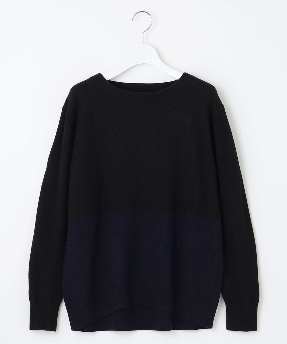 自由区 S 【洗える】セミウーステッドウールボートネック ニット 