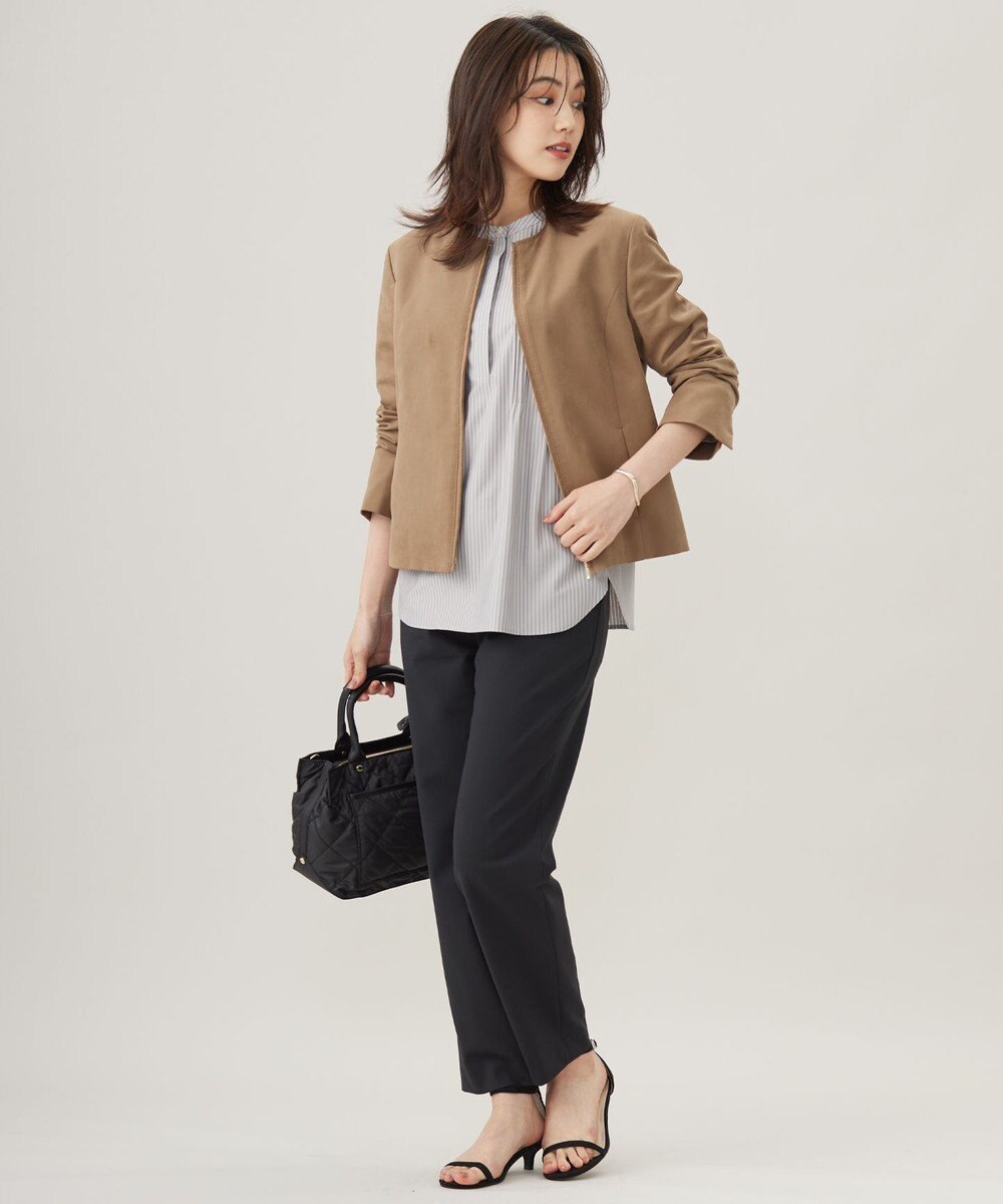 J.PRESS LADIES 【洗える】PLAIN WEAVE トロ  テーパード パンツ 