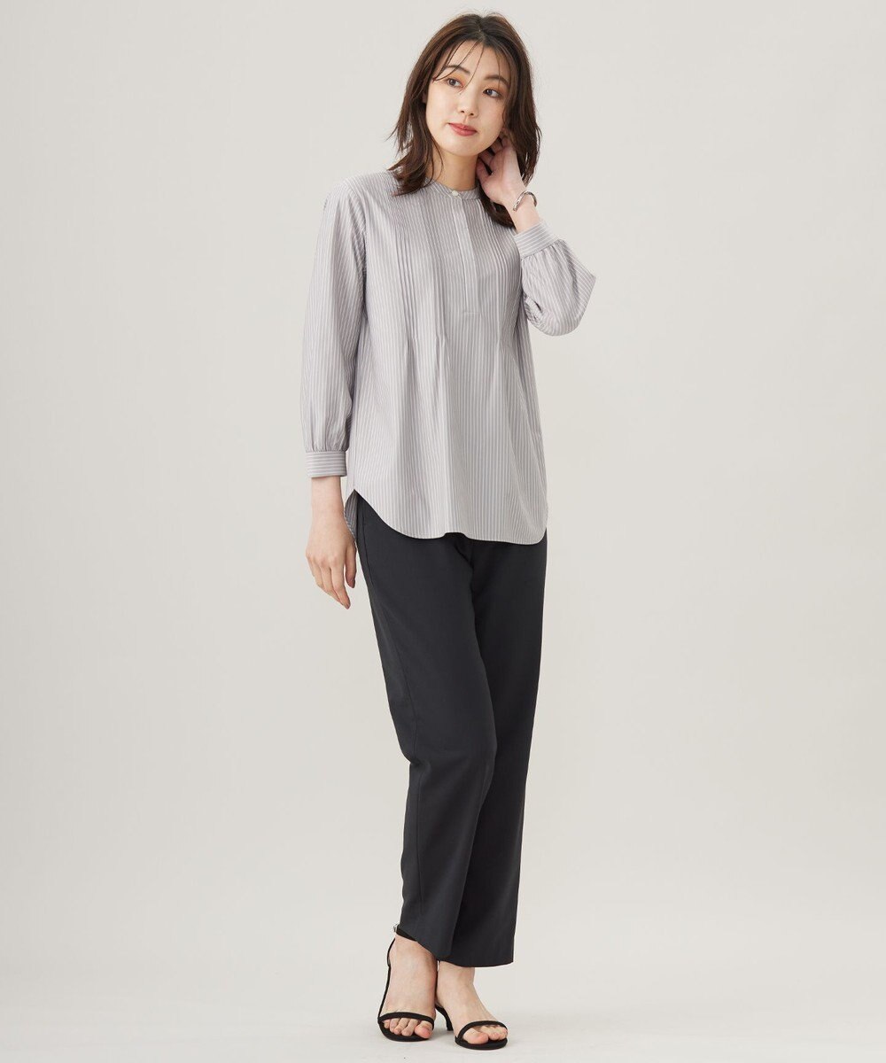 J.PRESS LADIES 【洗える】PLAIN WEAVE トロ  テーパード パンツ 