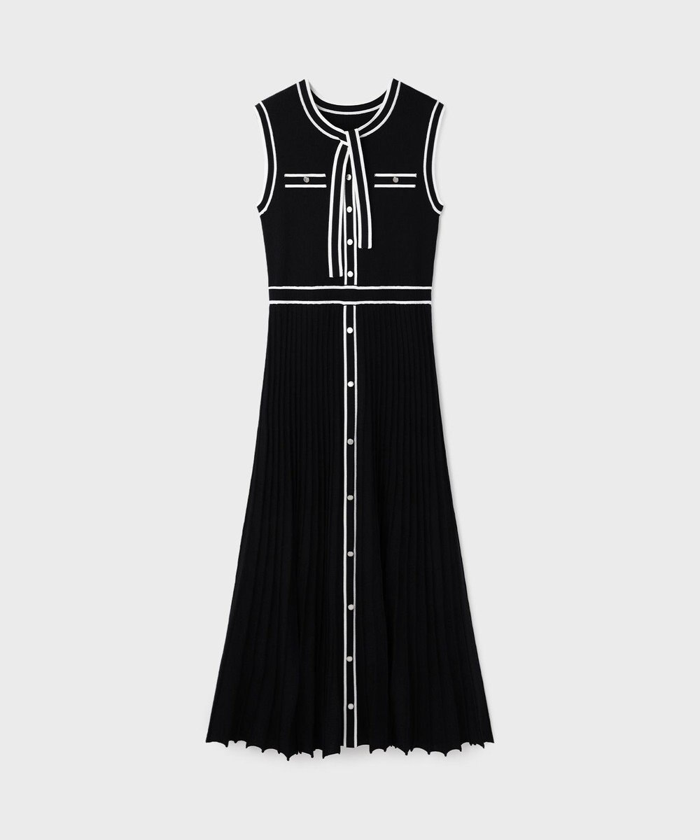 GRACE CONTINENTAL バイカラーボウタイニットワンピース 