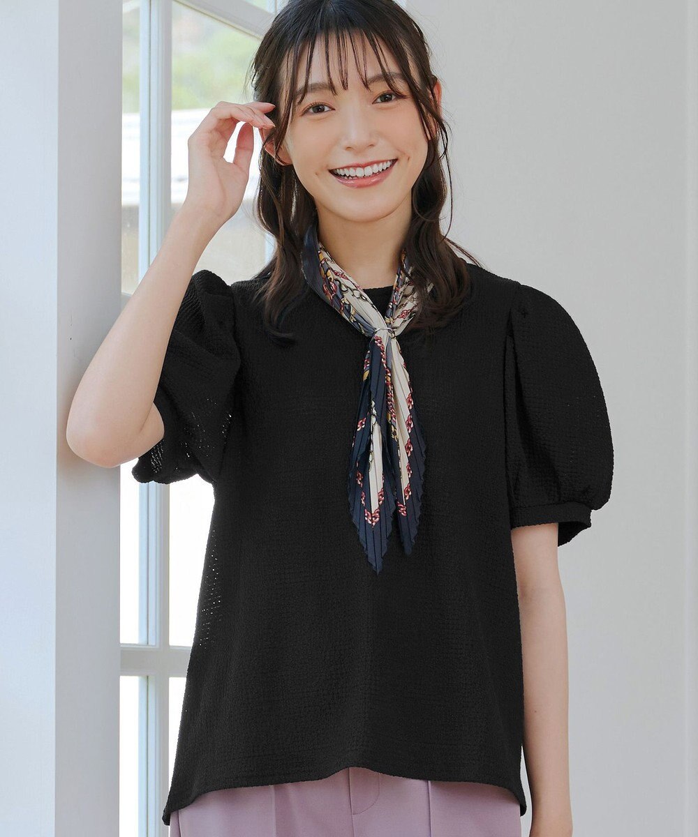 Tiaclasse 【洗える】ボリューム袖ジャガードプルオーバー 