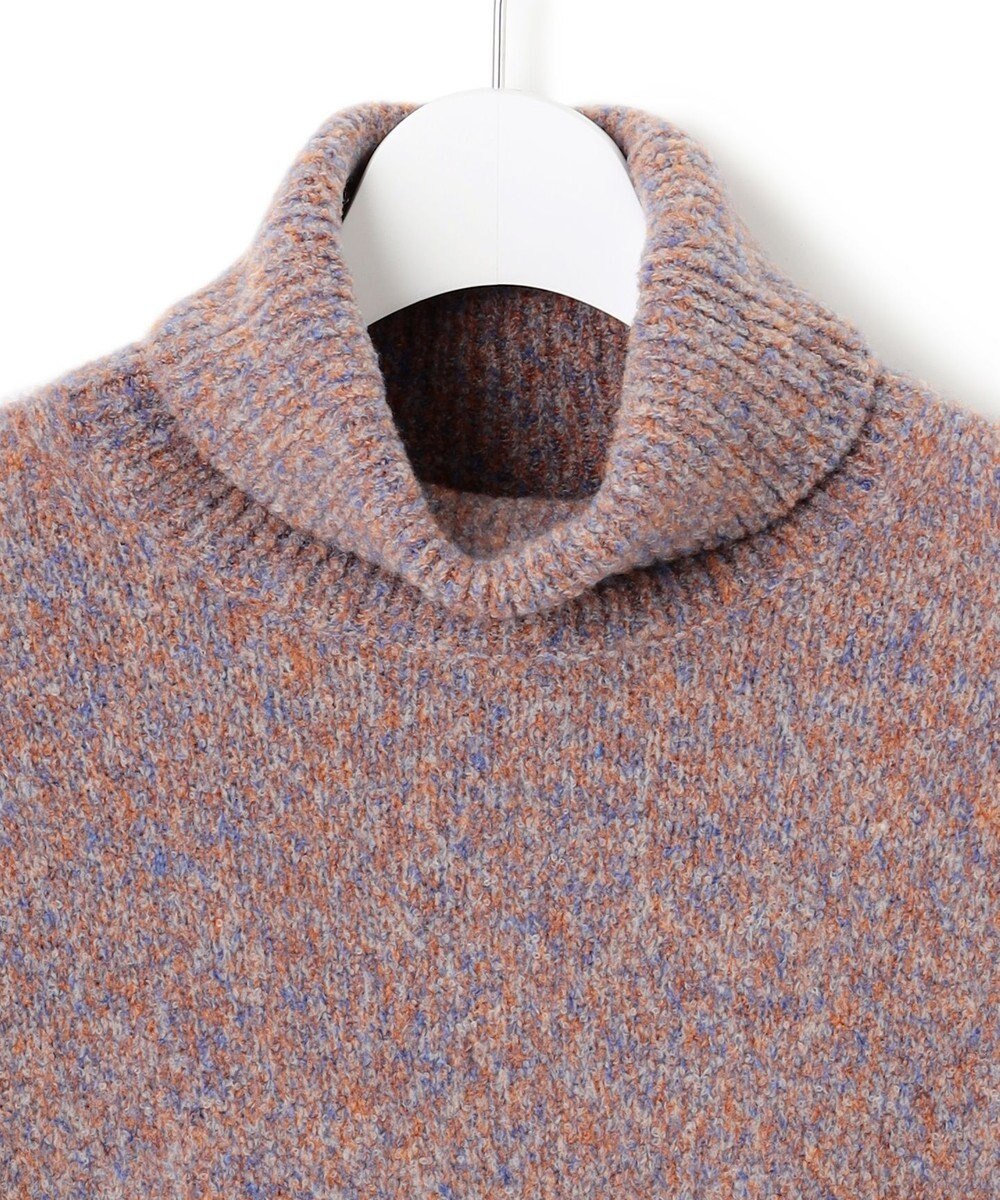 23区 【洗える】ミックスブークレ サイドスリットタートルニット 