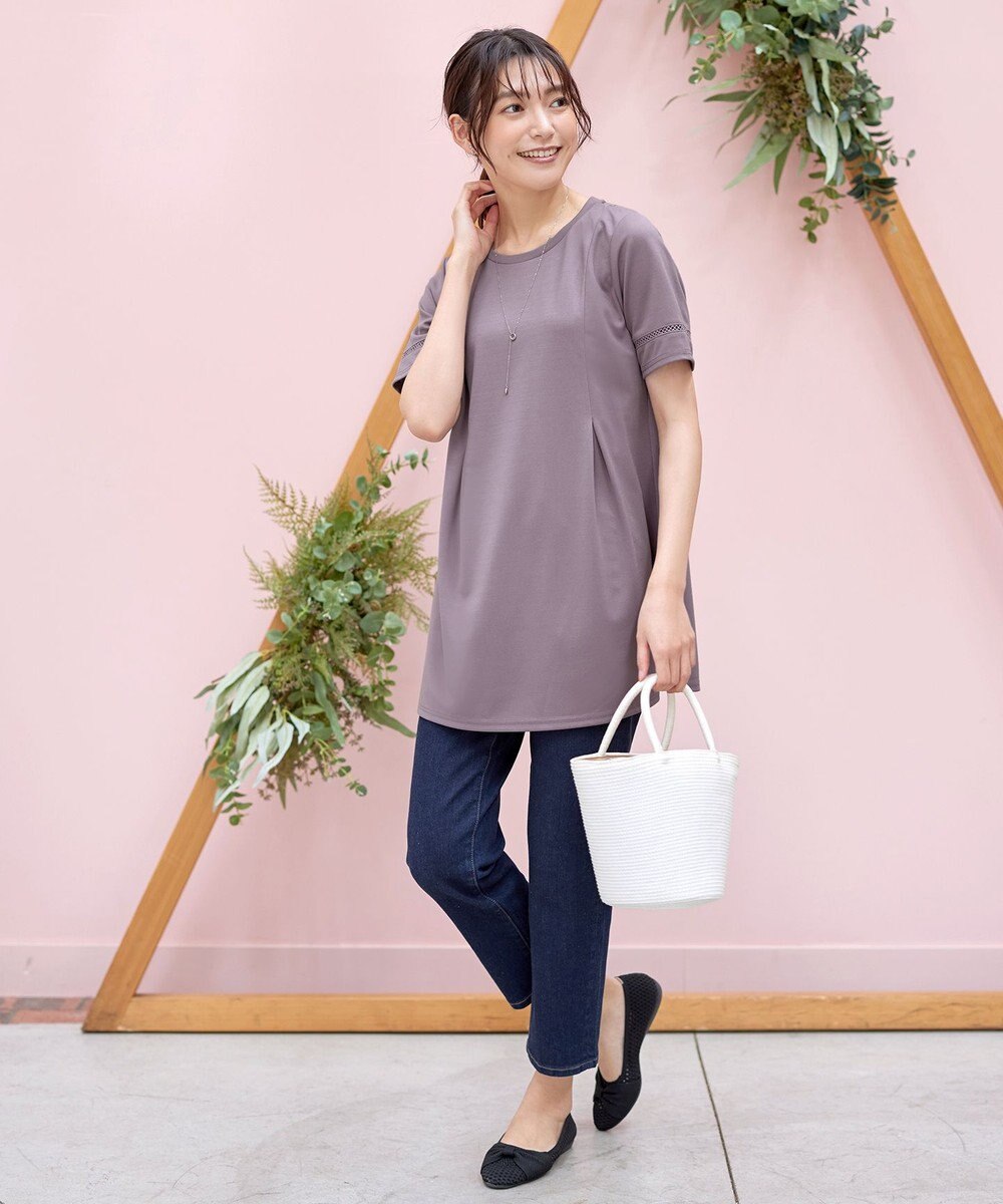 Tiaclasse 【洗える・接触冷感・紫外線ケア・サラごこち】はしごレースチュニック 