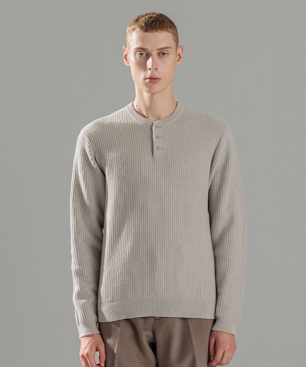 JOSEPH HOMME エアリーシープコットン / ヘンリーネックニット 