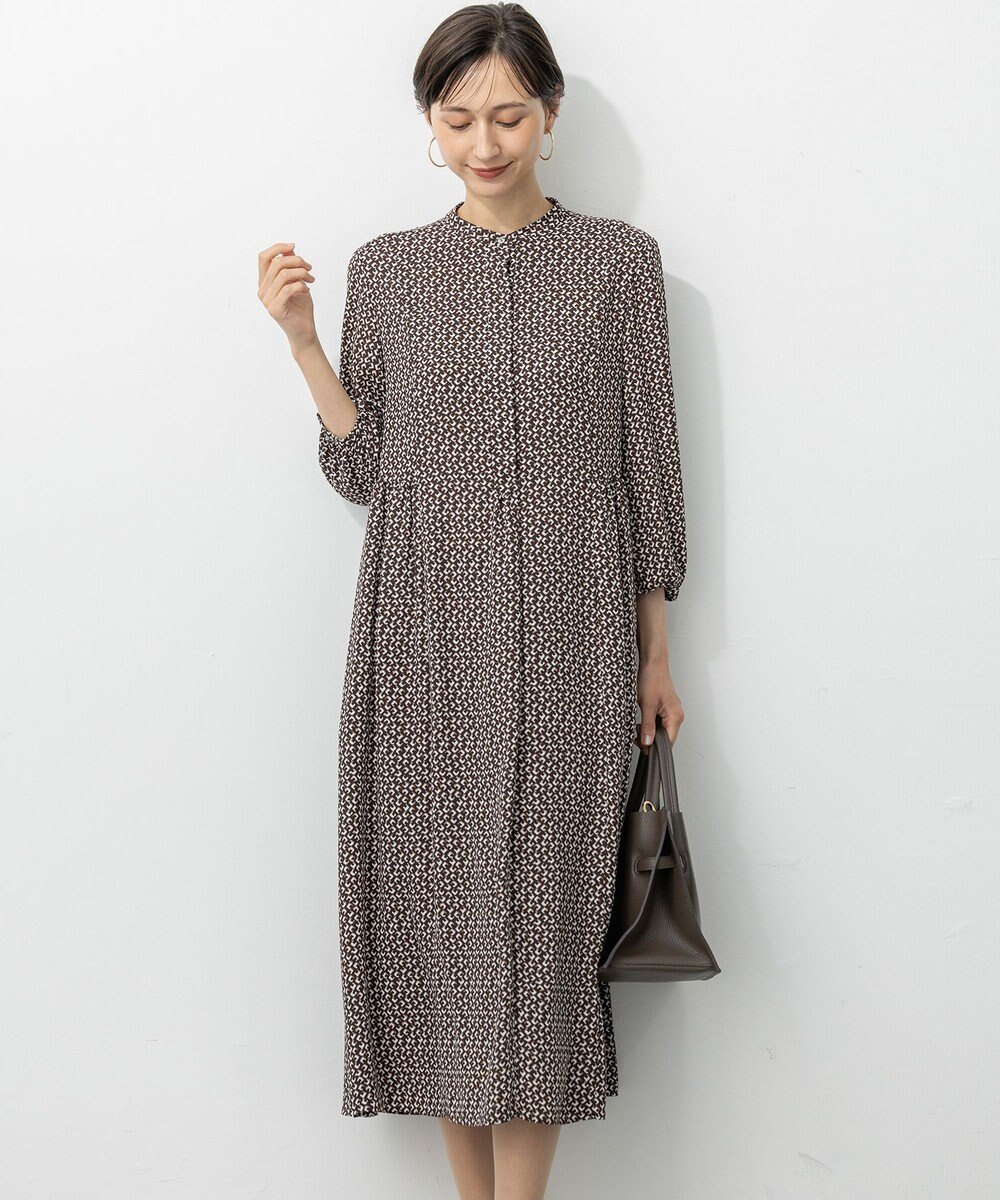 23区 S 【洗える】モダンジオメトリックプリント ワンピース 