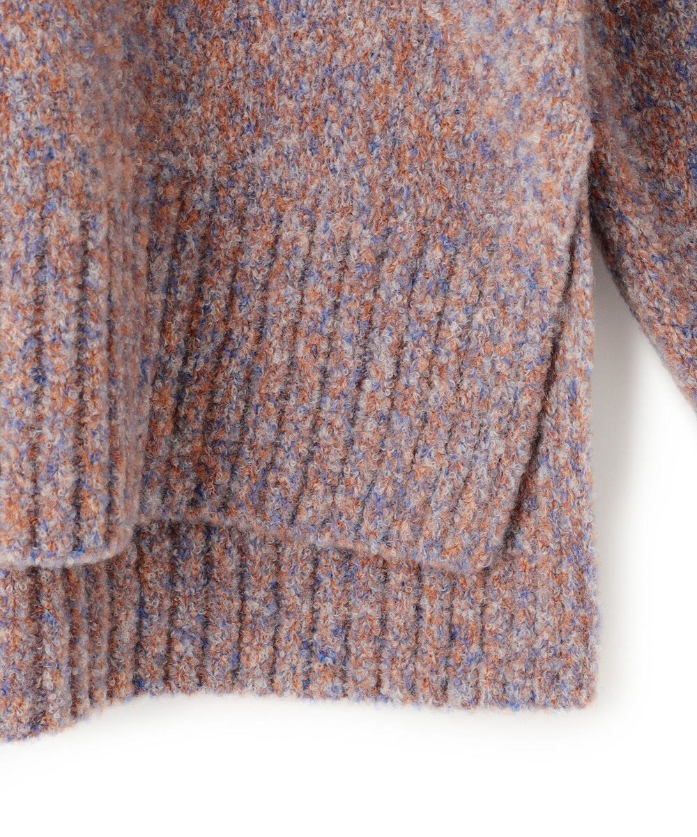 23区 【洗える】ミックスブークレ サイドスリットタートルニット 