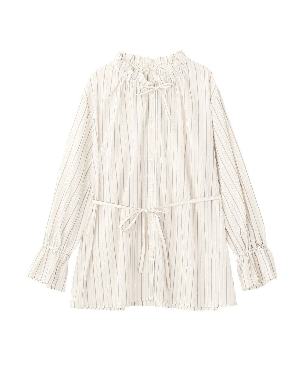 earth music&ecology 【イージーケア】TRキュプラダブルボタンフリルシャツ 