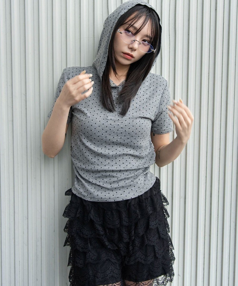 WEGO ヘンリーネックフードT 