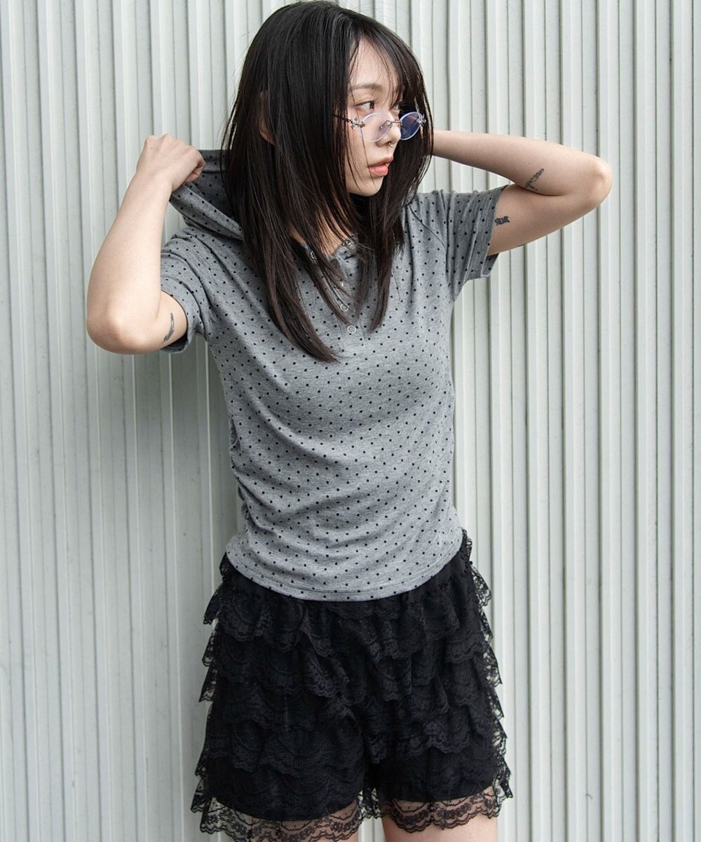 WEGO ヘンリーネックフードT 