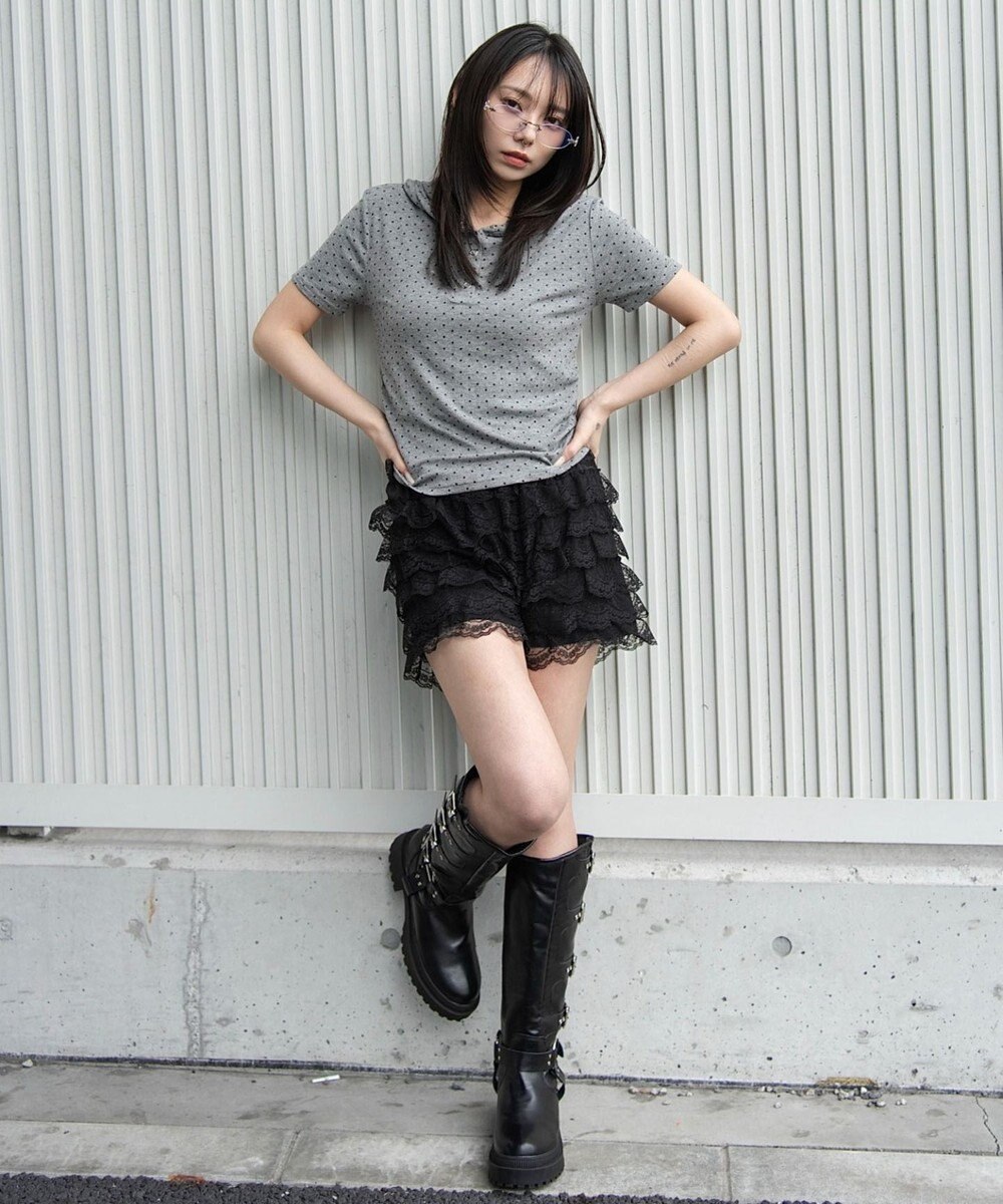 WEGO ヘンリーネックフードT 