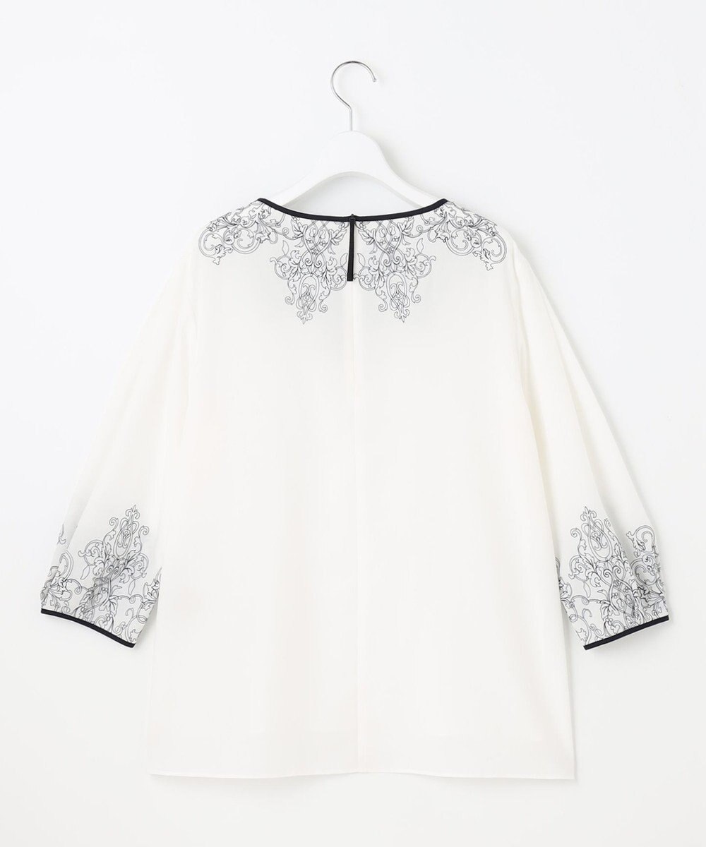 自由区 S 【洗える】コードエンブロイダリーボートネック ブラウス 