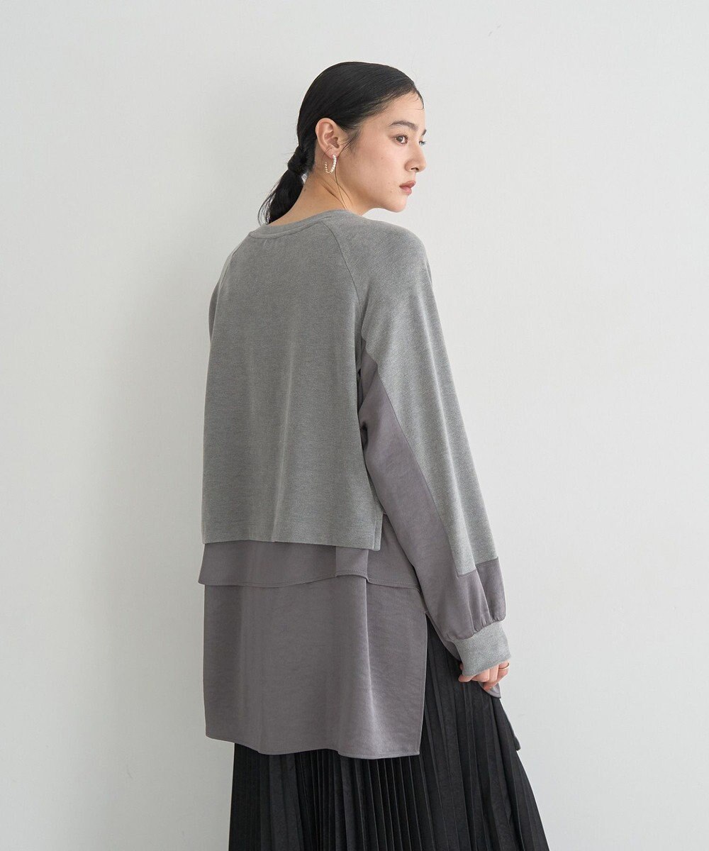 YECCA VECCA 素材MIXレイヤード起毛プルオーバー 