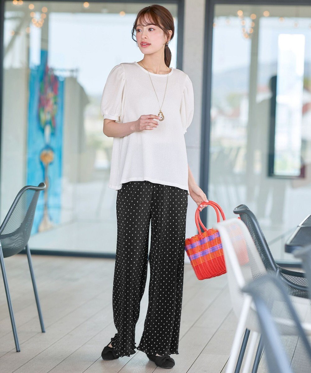 Tiaclasse 【洗える】ボリューム袖ジャガードプルオーバー 