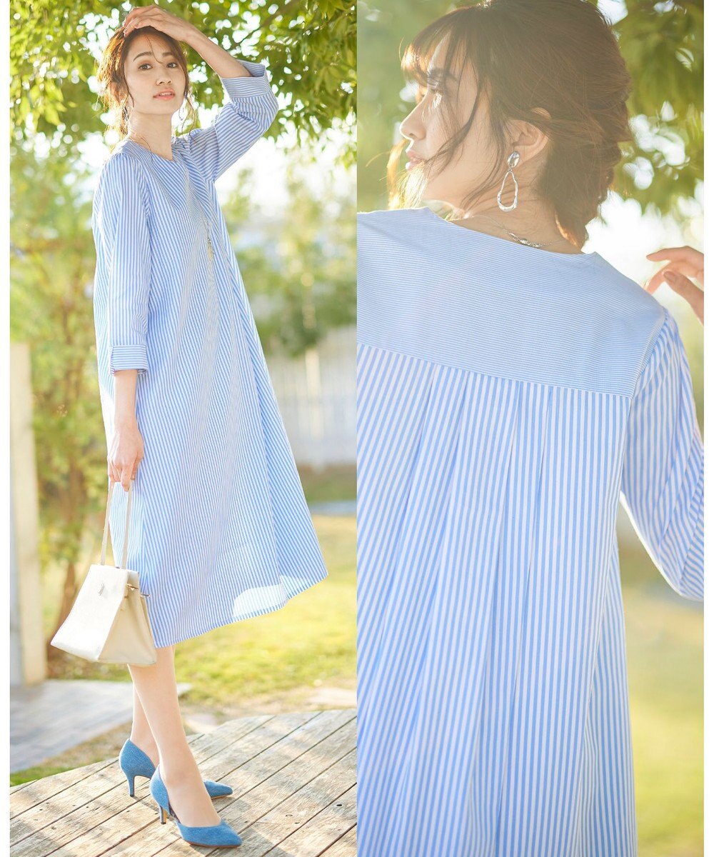 洗える 小顔効果も期待できるランダムストライプワンピース Tiaclasse ファッション通販 公式通販 オンワード クローゼット