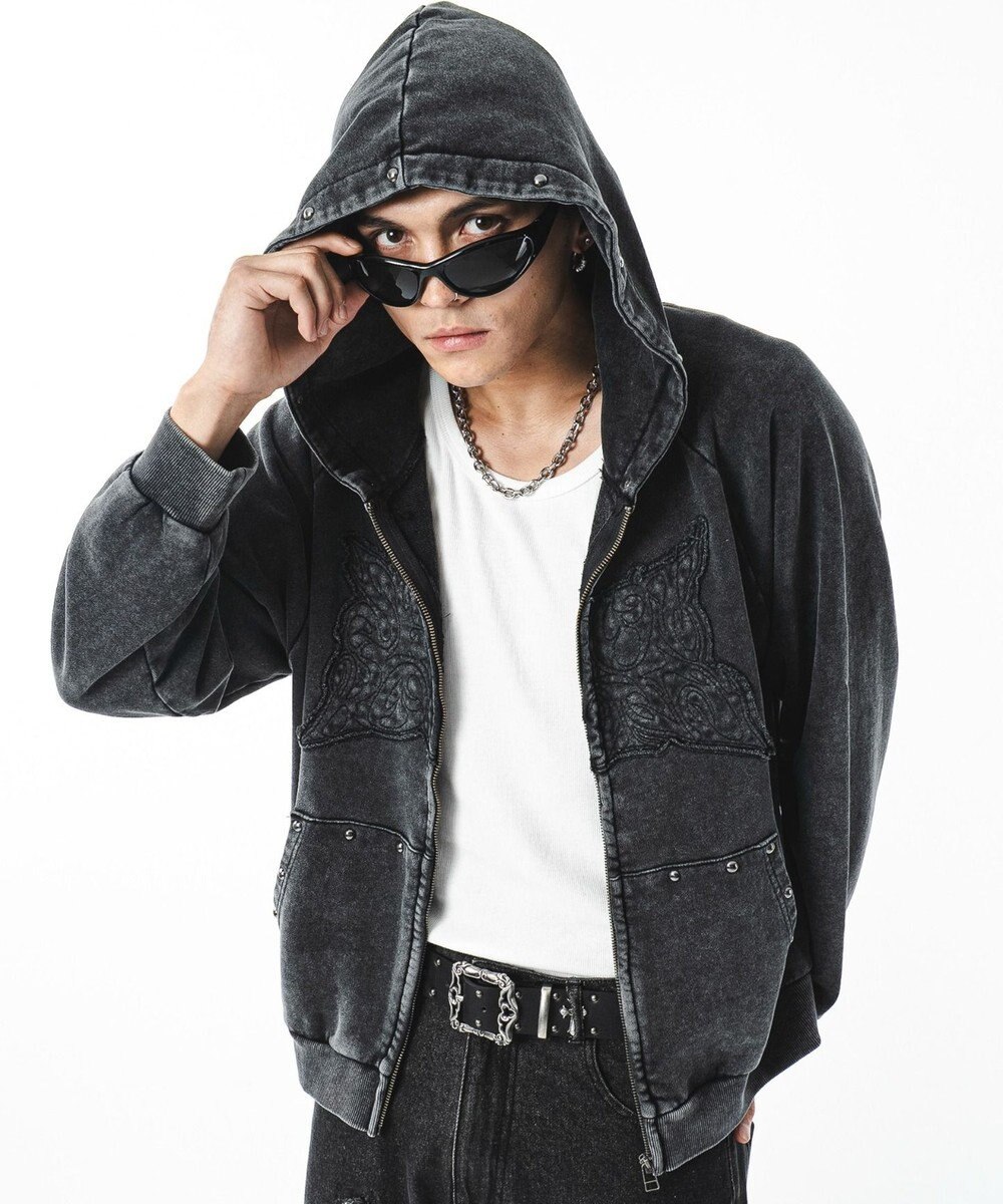 WEGO パウダーブリーチスタッズZIPパーカー 