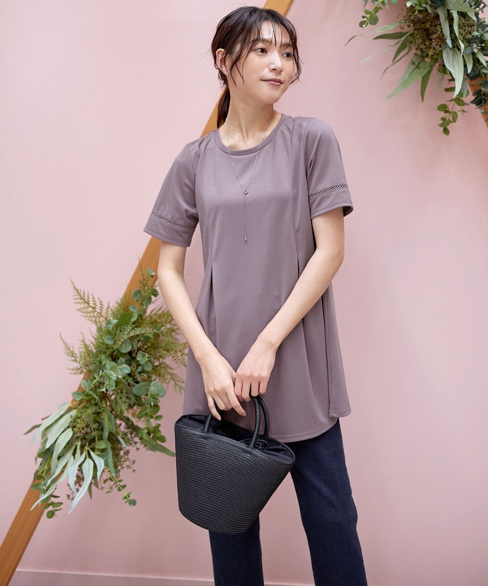 Tiaclasse 【洗える・接触冷感・紫外線ケア・サラごこち】はしごレースチュニック 