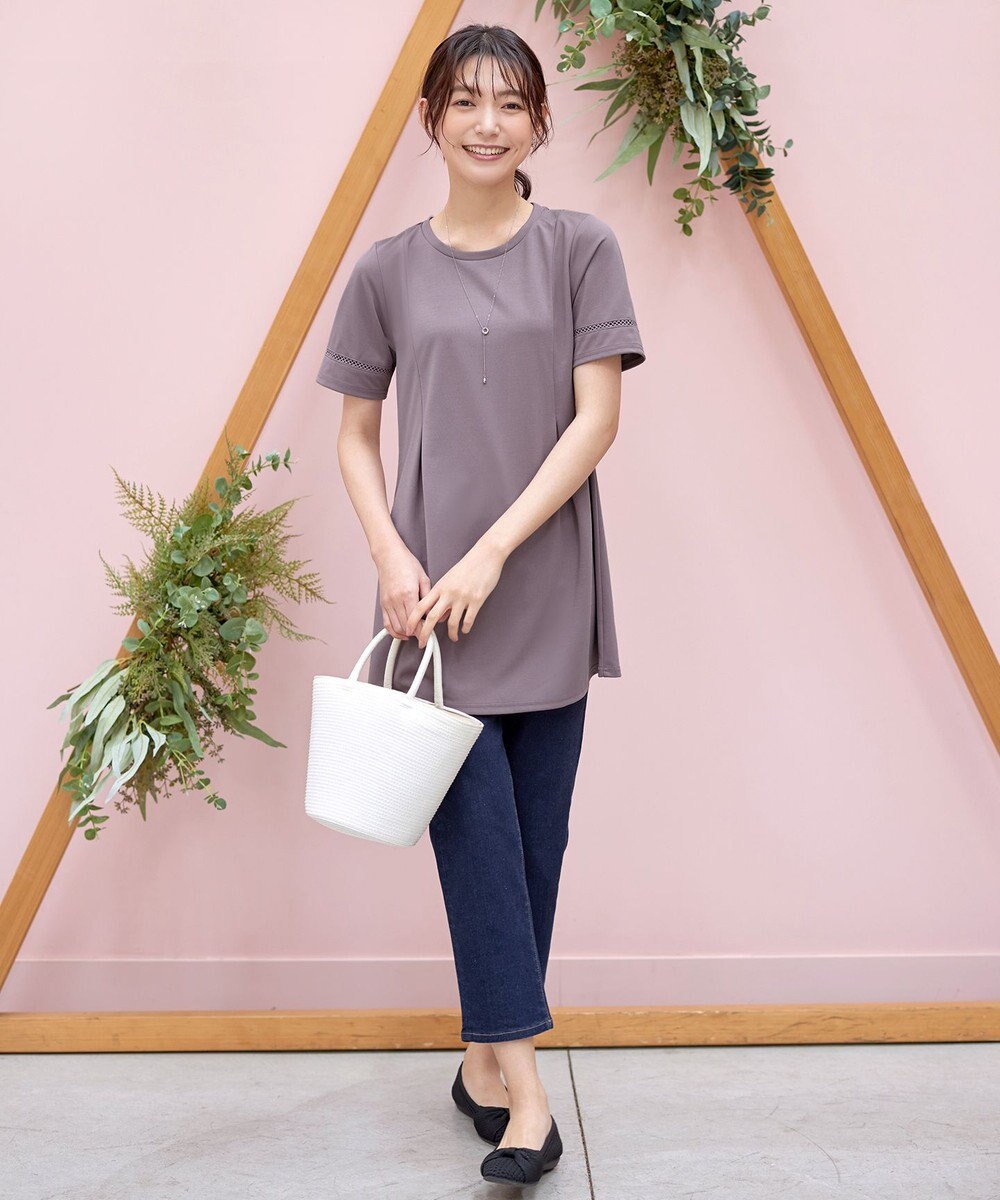 Tiaclasse 【洗える・接触冷感・紫外線ケア・サラごこち】はしごレースチュニック 