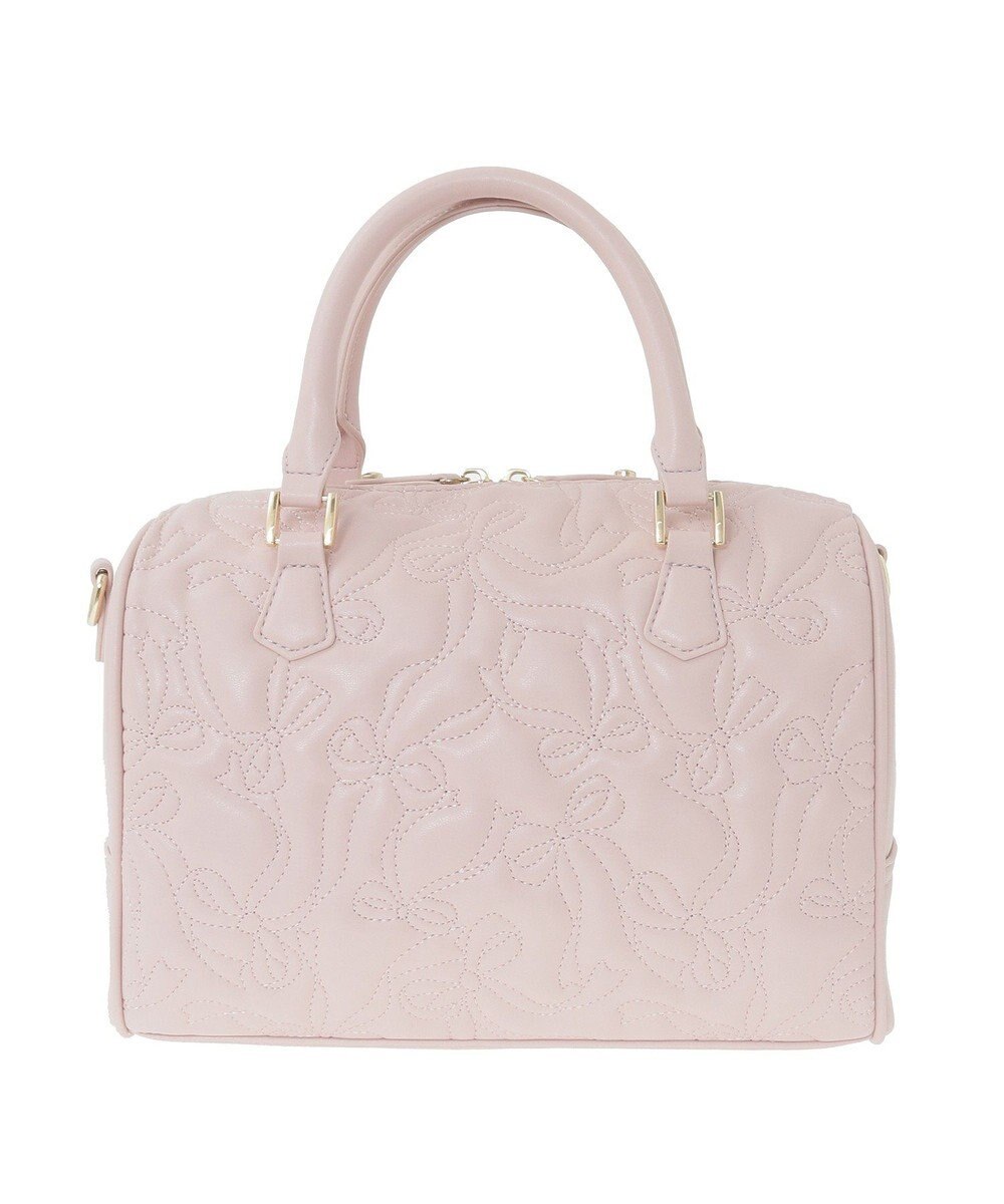 Maison de FLEUR チャーム付きリボンキルティングボストンバッグ 