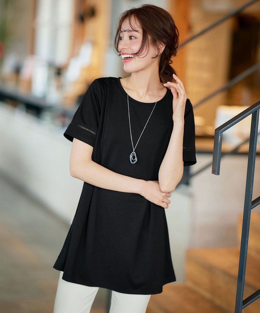 Tiaclasse 【洗える・接触冷感・紫外線ケア・サラごこち】はしごレースチュニック 