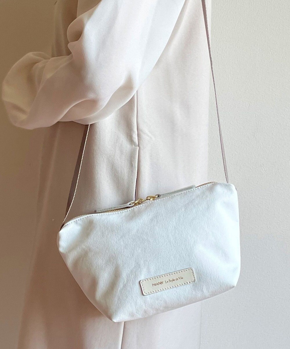 Hekhèr Le Style de Vie 新型追加【日本製 / 汚れにくい】PUコートコットンキャンバス×牛革付属 ショルダーバッグ 