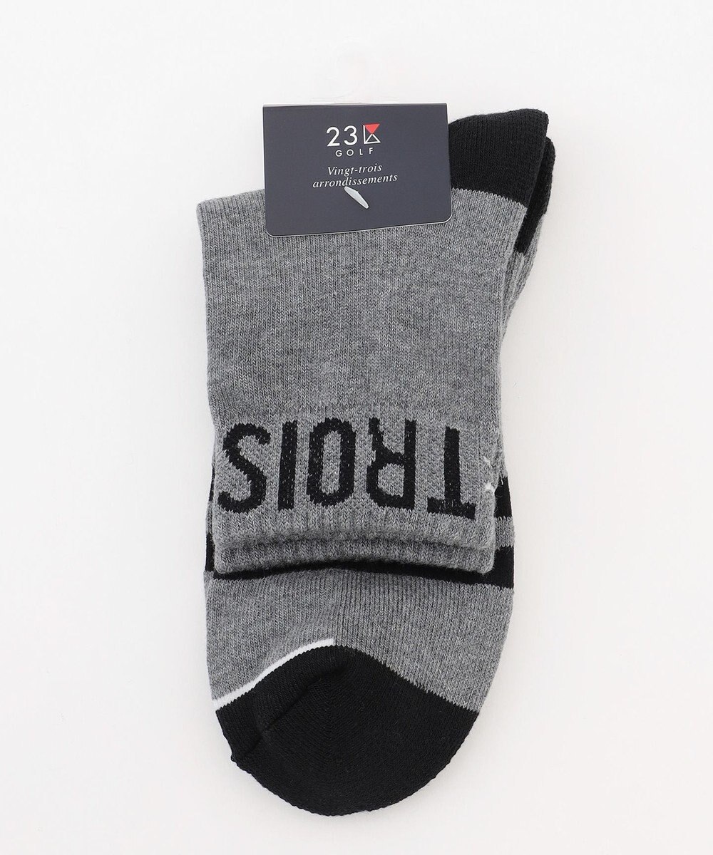 23区GOLF 【MEN】ロゴラインハーフソックス　１５ｃｍ 