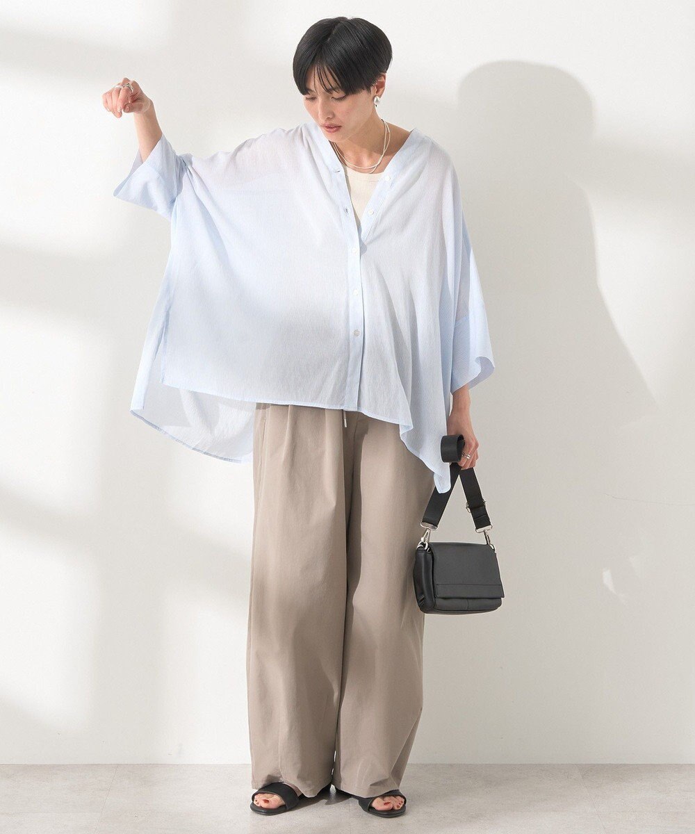 AMERICAN HOLIC 【接触冷感】Ｖネックシアー半袖ＢＩＧシャツ 