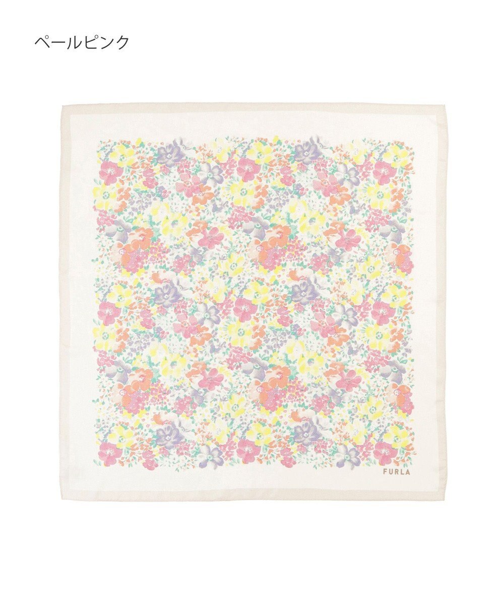 MOONBAT 【シルク100%】フルラ (FURLA) 花柄 シルクプリントスカーフ 65cm×65cm 