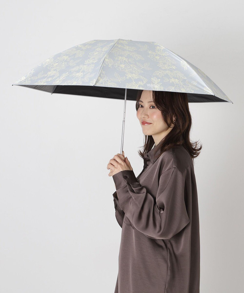 MOONBAT 【 遮光率100％/遮熱/UV/軽量】MACKINTOSH PHILOSOPHY(マッキントッシュフィロソフィー)晴雨兼用日傘 ドローイングフラワー Barbrella バーブレラ 折りたたみ傘 フワクール生地使用 