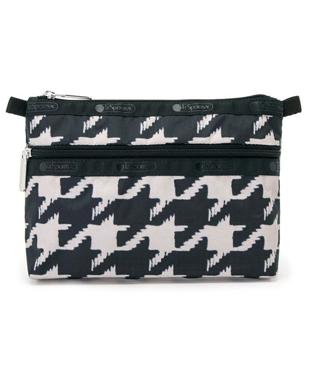 LeSportsac COSMETIC CLUTCH/ブラック/ベージュハウンズトゥース ブラック/ベージュハウンズトゥース