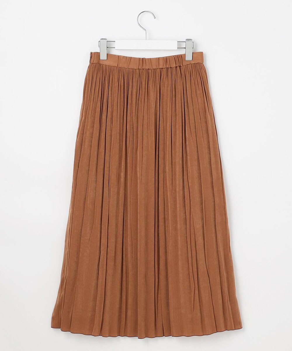 J.PRESS LADIES L 【洗える】マロンサテン ランダムプリーツ スカート 