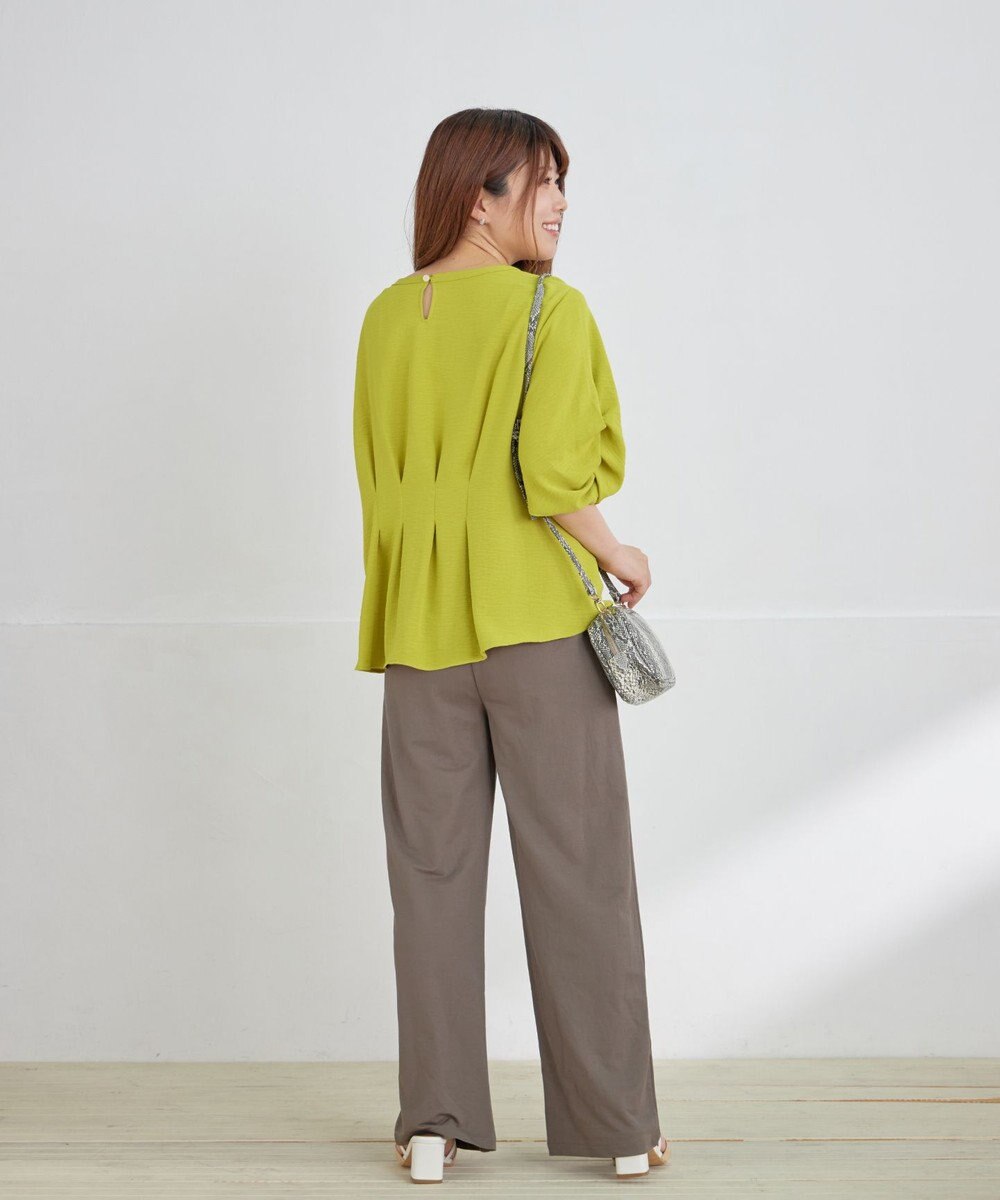 Tiaclasse 【接触冷感・洗える】イージーカットソーピンタックパンツ 