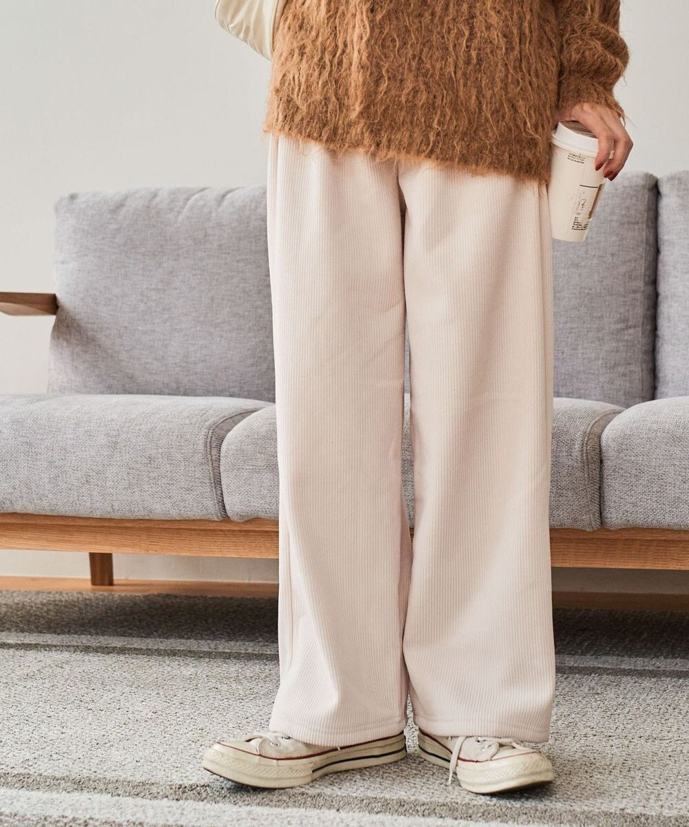 WEGO 裏起毛ワイドイージーパンツ 