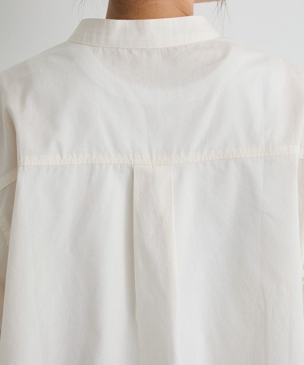 CRAFT STANDARD BOUTIQUE 袖シャーリングバンドカラーシャツ 