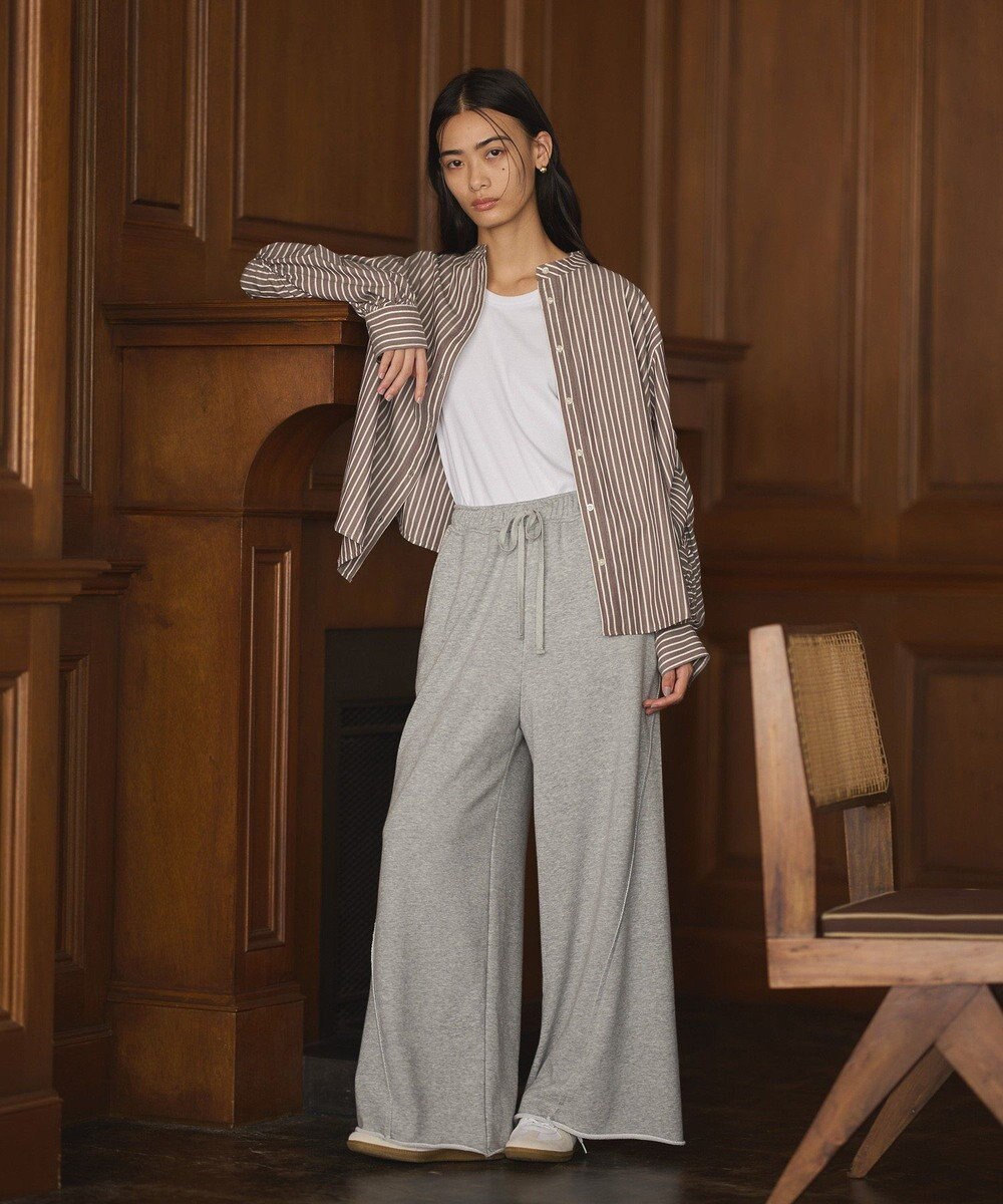 CRAFT STANDARD BOUTIQUE 袖シャーリングバンドカラーシャツ 