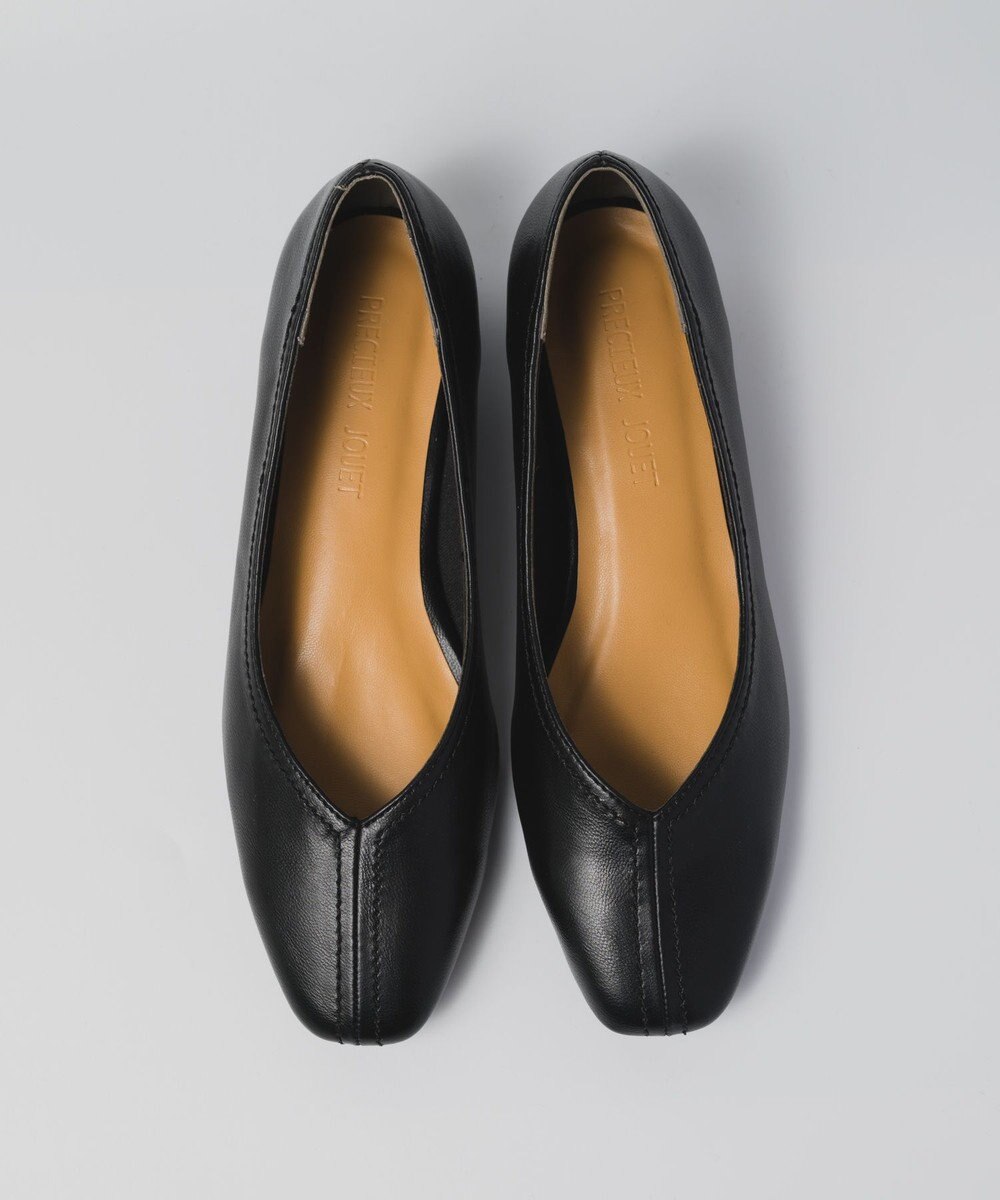 BONTRE 【PRECIEUX JOUET/プレシュウジュエ】デザインステッチVカットフラットパンプス 