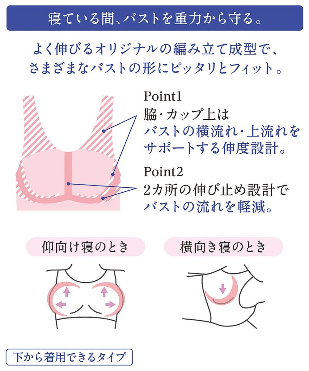 ナイトアップブラ】 寝るとき用ブラ 夜のバストケア 眠っている間動く