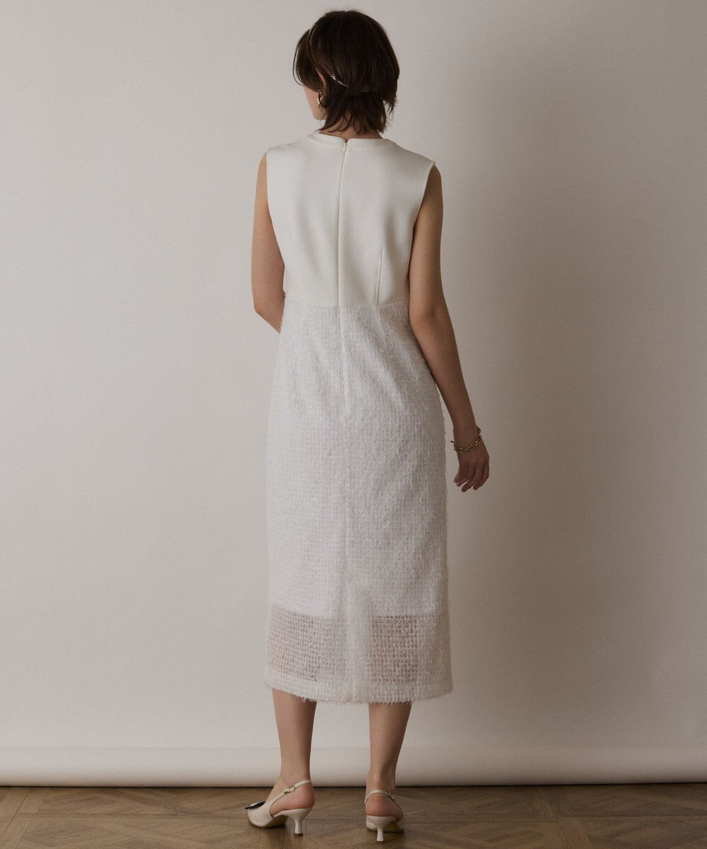 GRACE CONTINENTAL フェザー刺繍コンビワンピース 