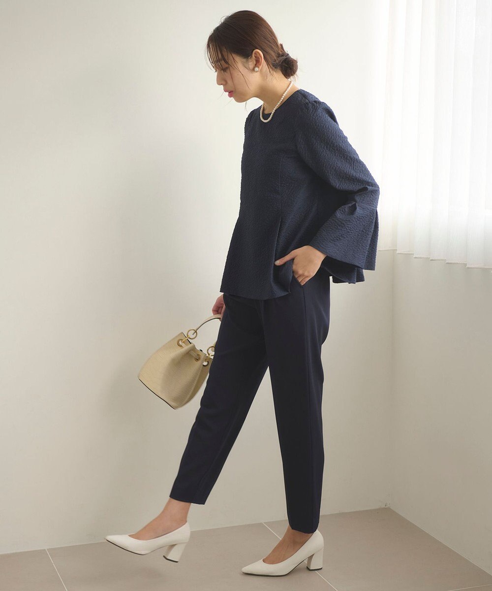 Feroux 【セットアイテム】美シルエット ブラウス×パンツ セットアップ 