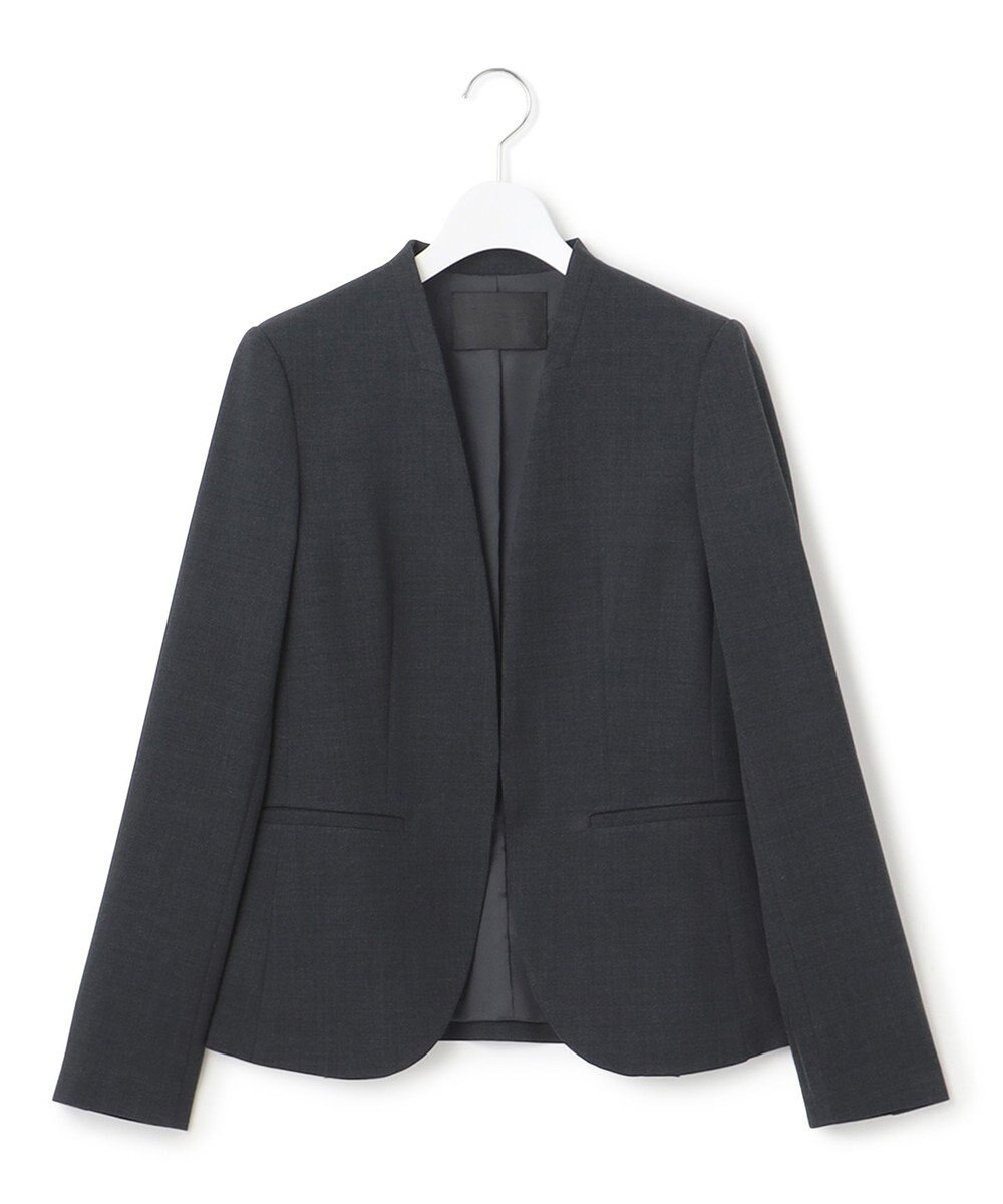 ICB 【UVカット・洗える】ウール2WAYストレッチ ノーカラージャケット 