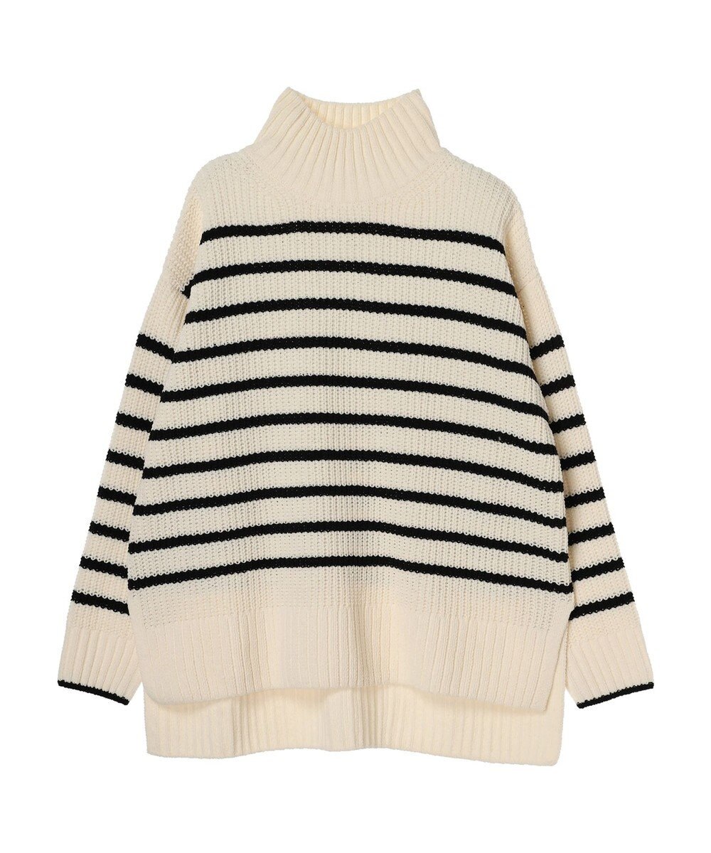 Green Parks ｍｏｋｏモール畦ニット前後差プルオーバー 