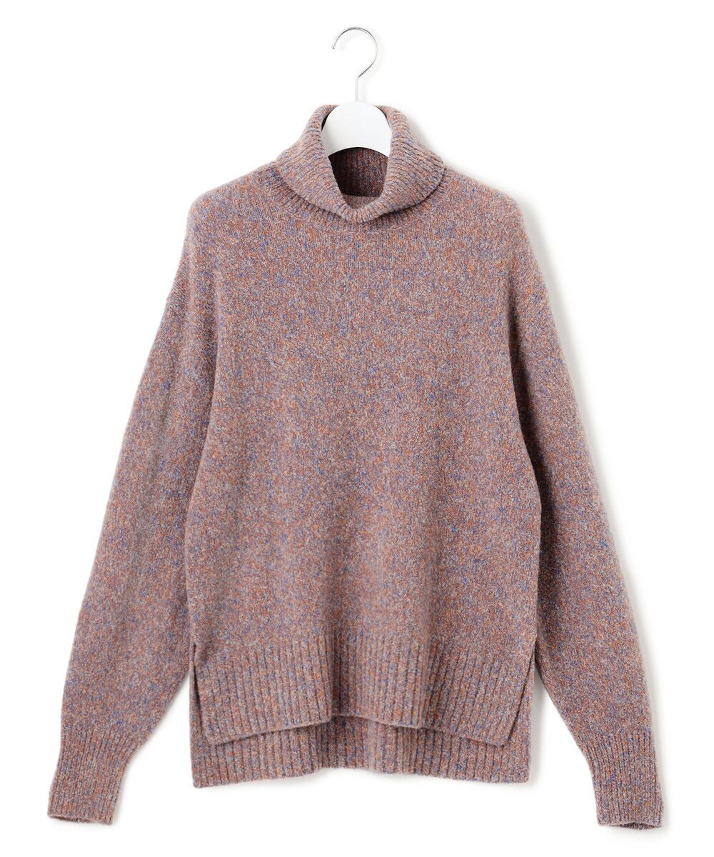 23区 【洗える】ミックスブークレ サイドスリットタートルニット 