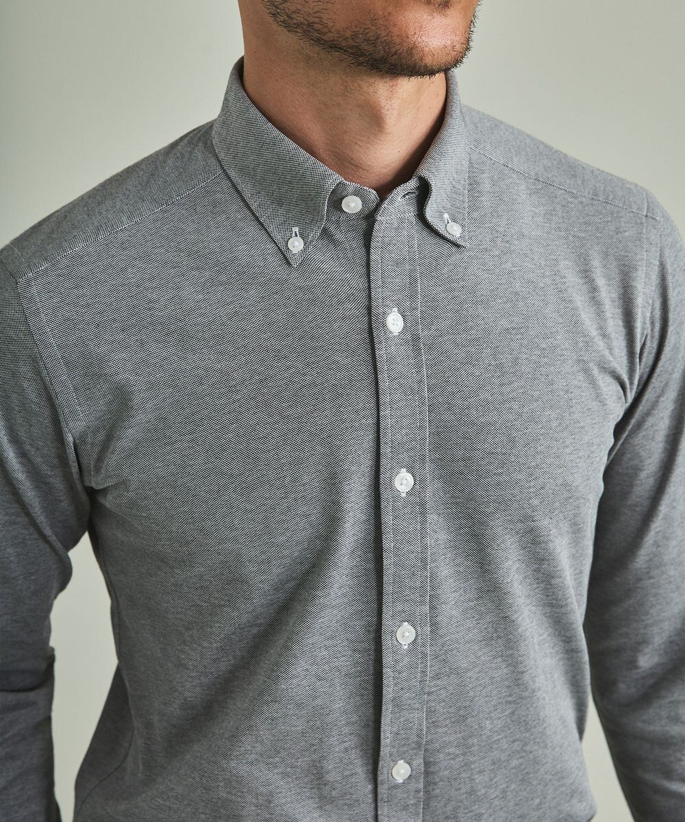 GOTAIRIKU 【吸水速乾】クールマックス鹿の子 ビズシャツ_ボタンダウン 