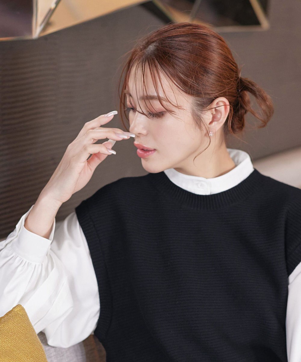 Tiaclasse L 【新色追加・2way・洗える】シャツドッキングニットベスト 