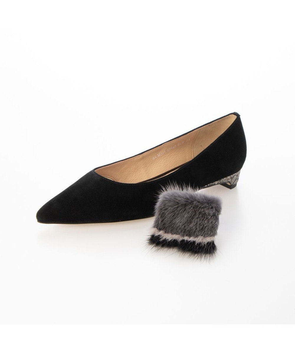 MODE ET JACOMO <MODE ET JACOMO>コンビファー付きフラットパンプス 